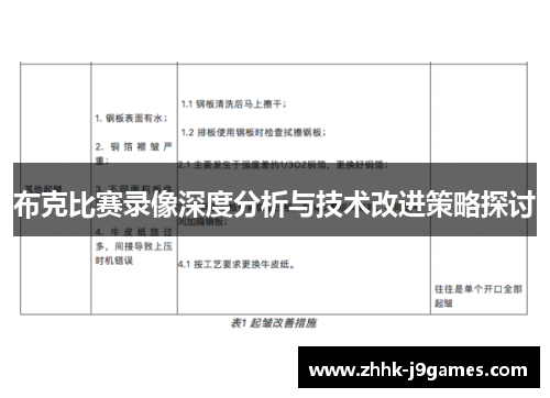 布克比赛录像深度分析与技术改进策略探讨